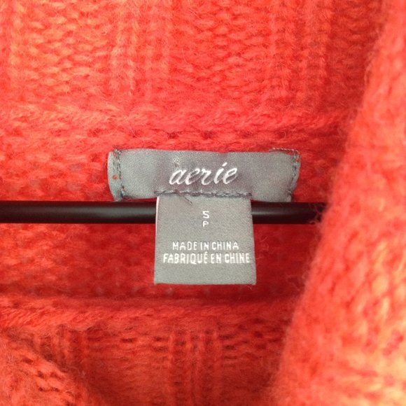 NWOT AERIE Fair Isle Oversized Turtleneck Sweater - Picture 6 of 8